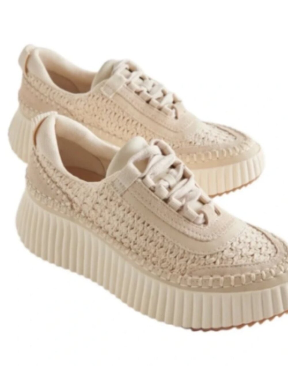 Dolce Vita Dolen Sandstone Woven Platform Sneakers 11